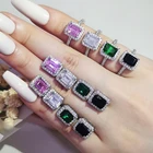 2 шт. в лоте; 925 стерлингового серебра комплект ювелирных изделий, кольцо для помолвки, круглые серьги-гвоздики в виде капель с кристаллами в форме свадебный подарок на Новый Год Вечерние J4743