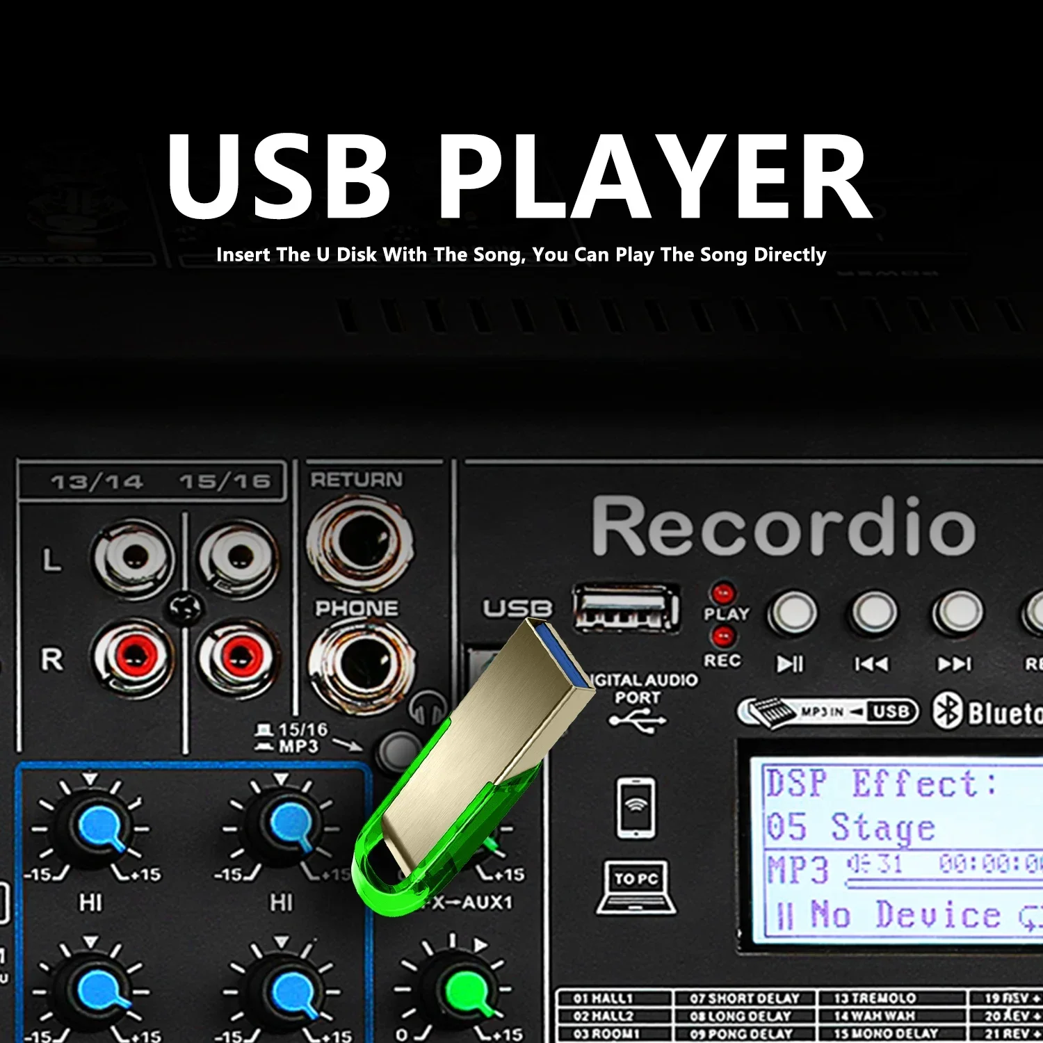 GAX-TFS16 OEM Микшерная консоль Аудио 16-канальный USB-запись Микширование живого звука