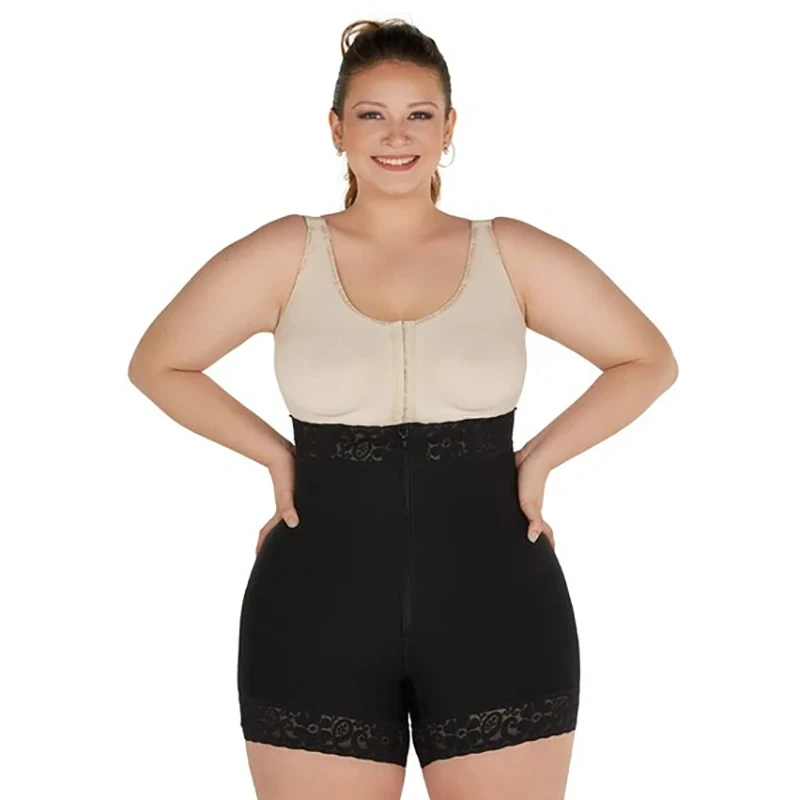 Women High Waist Hip Enhancer Cincher Butt Lifter Zipper Shapewear Lace Tummy Control Panties ShaperButt Lifting Shapewear Short