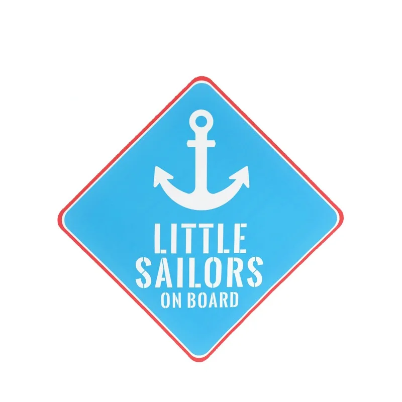 

LITTLE SAILORS on Board Anchor Car Stickers Baby on Board Widow Vinyl Decals Car Styling Accessories 12cm X 12cm