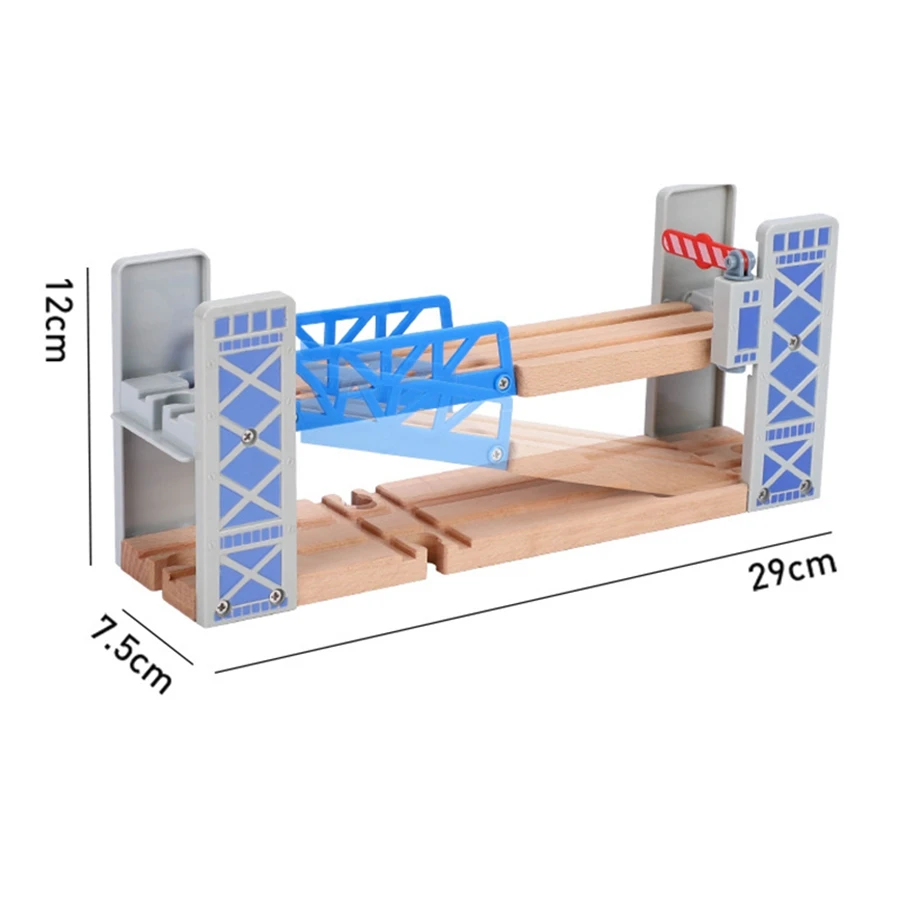 

Деревянная железная дорога, набор игрушек, деревянная Двойная колода, мост, деревянные аксессуары, модель проездника, детские игрушки, детские подарки