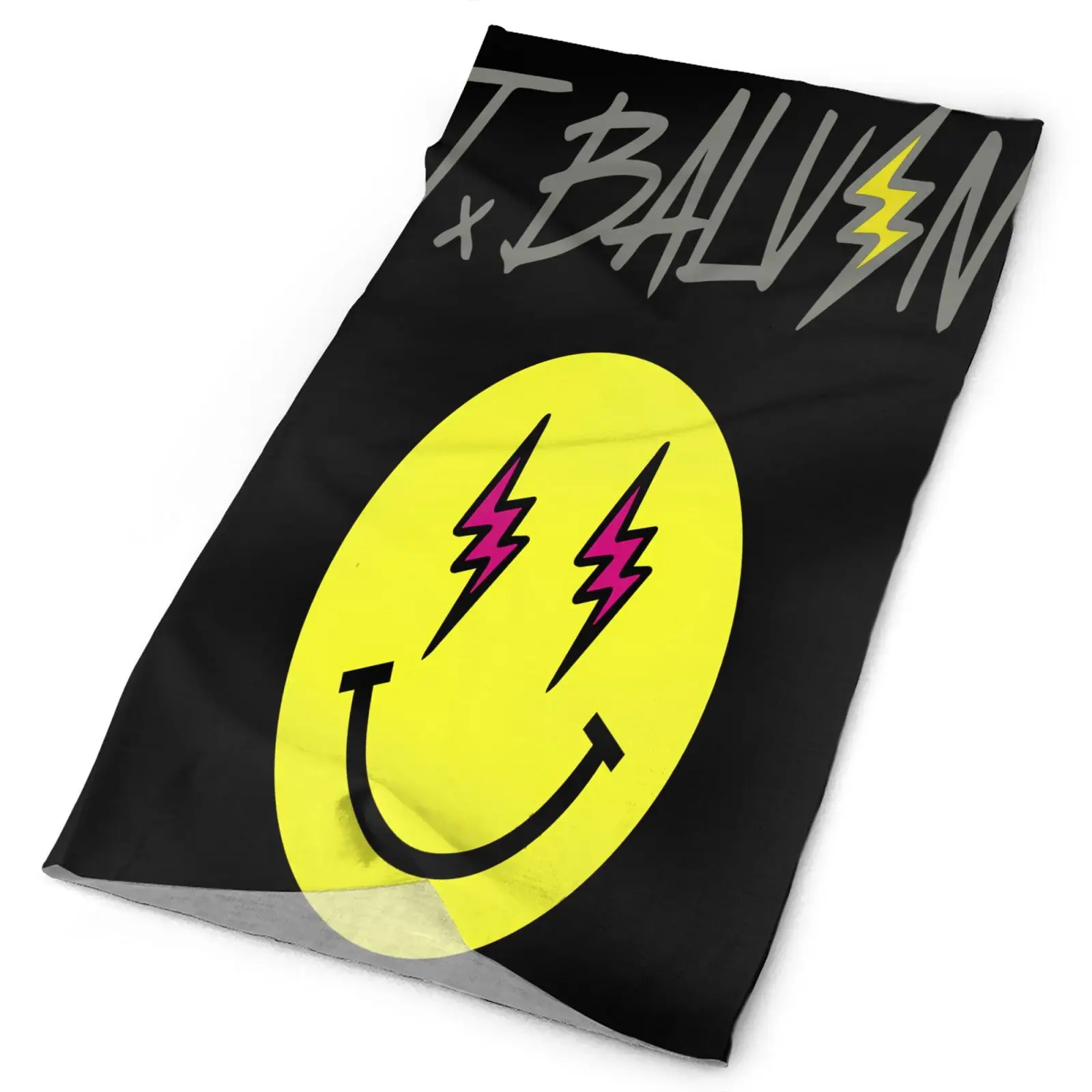 

Обложка для альбома J Balvin Energy, Мужская Бандана с улыбающимся рисунком, женские шарфы, мужской шарф для шеи, охоты, мужской обогреватель для ше...