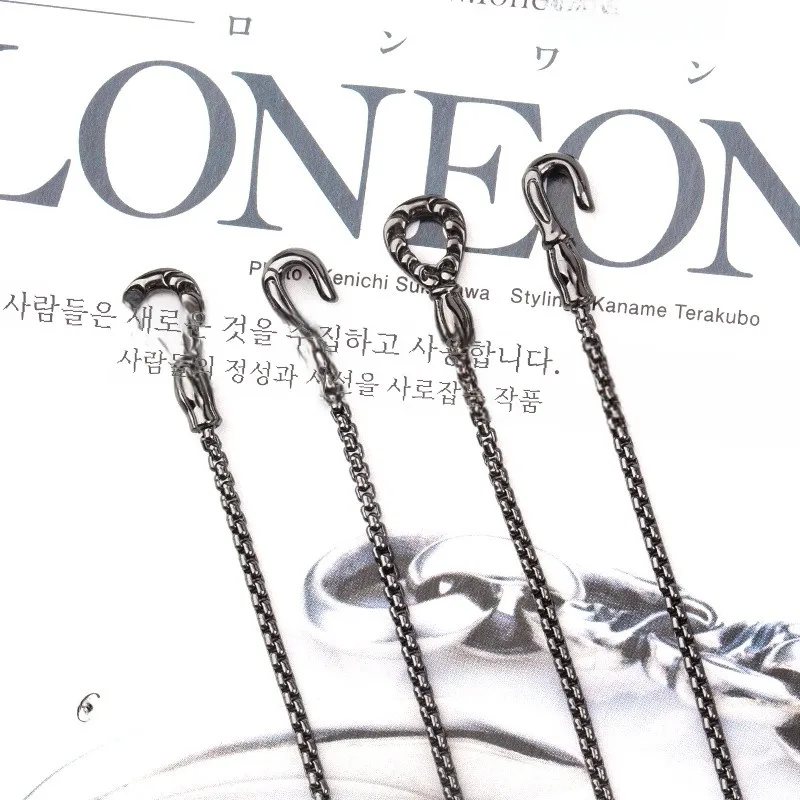 Цепочка с крючком Wild Manor MF трендовое черное серебряное ювелирное изделие