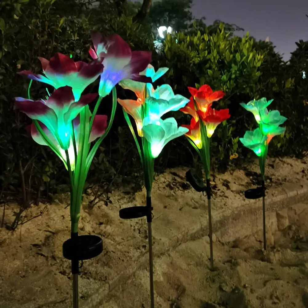 

LED Solar Calla Lily Flower Light Multi Color Changing Lawn Lamp Outdoor Waterproof Landscape Light For Patio Yard Pathway Decor