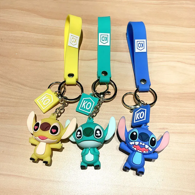 

Anime Stitch Figure Keychain Pvc Cartoon Action Figures Key Chain Keyring Bag Pendant Christmas Gifts