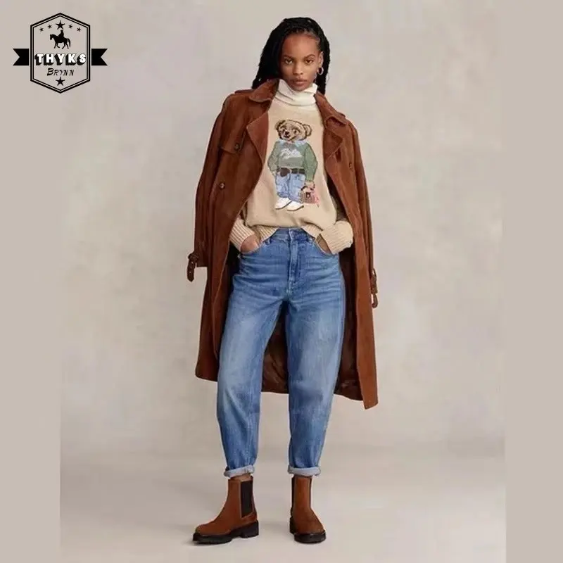 

Women's luxury Sweater New Winter Soft Basic Women Pullover Cotton RL Bear Pulls Fashion Knitted Jumper Tops Sueters De Mujer