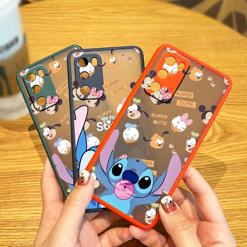 

Lilo & Stitch Disney Art Case Matte For Huawei P50 P40 P30 P20 Mate 40 30 20 Pro Plus Nova 9 SE Frosted Translucent Phone