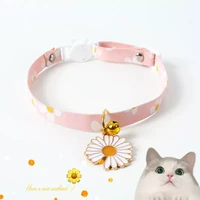 japanese style adjustable pet collar flower hollow bell cat dog harness rabbit leash coleira cachorro perros de gato accessories