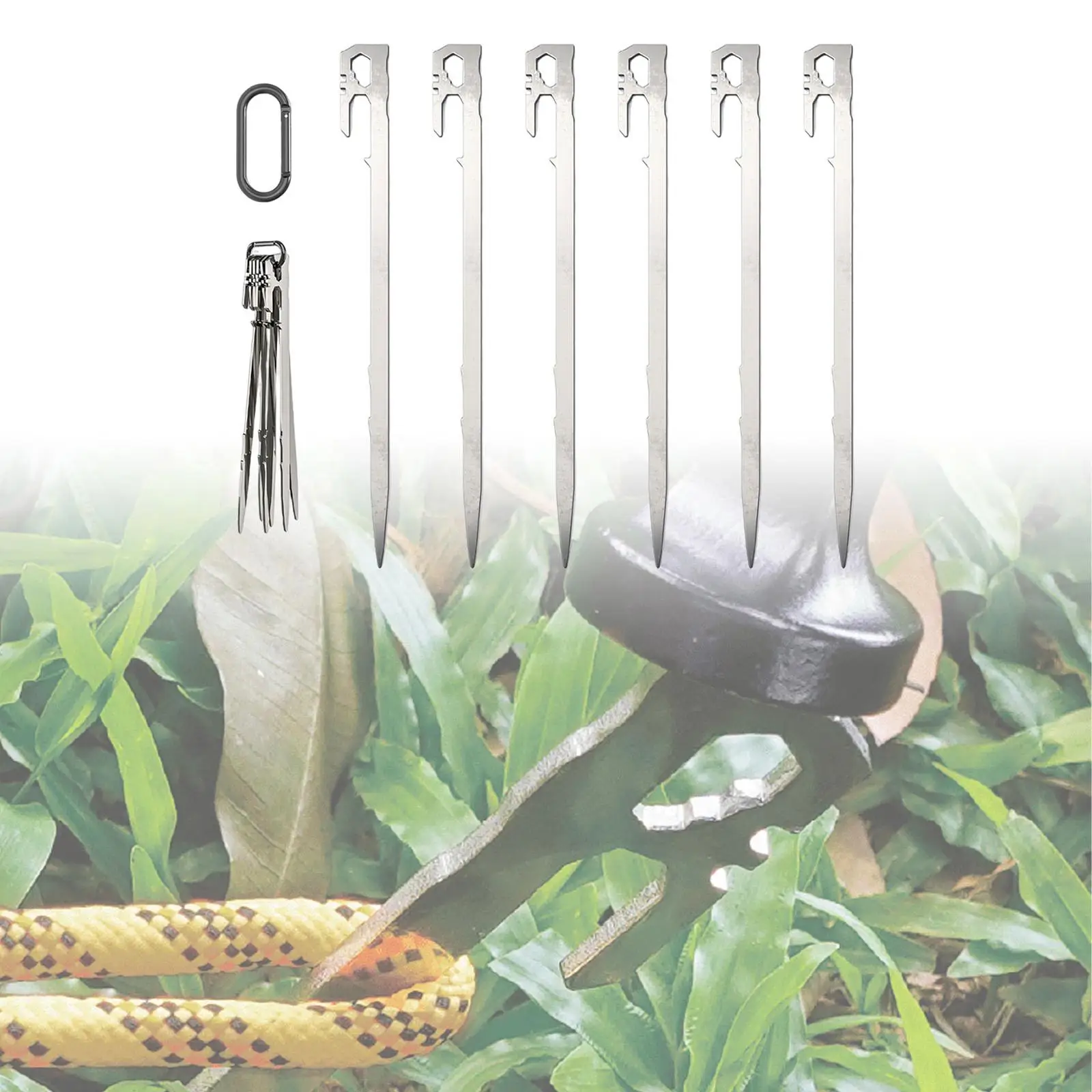 Heavy Duty Tent Stakes Tent Nails Ground Anchoring Pegs Anti Dropping Reusable Steel for Fishing Hiking Climbing Outdoor Canopy