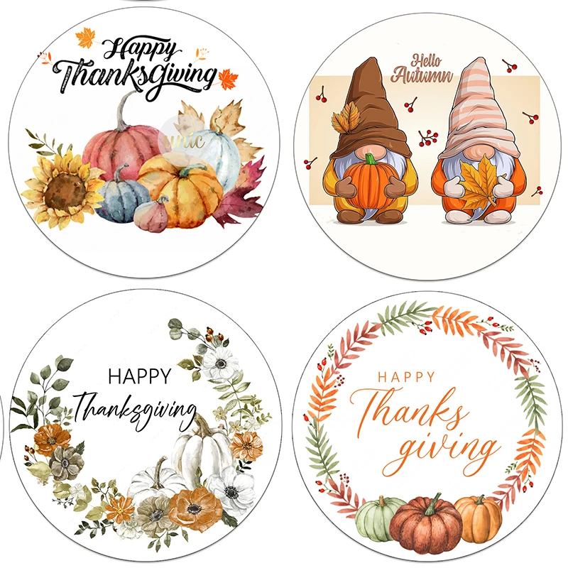 

Самоклеящиеся наклейки с этикетками на День Благодарения, 3,5 см/4,5 см