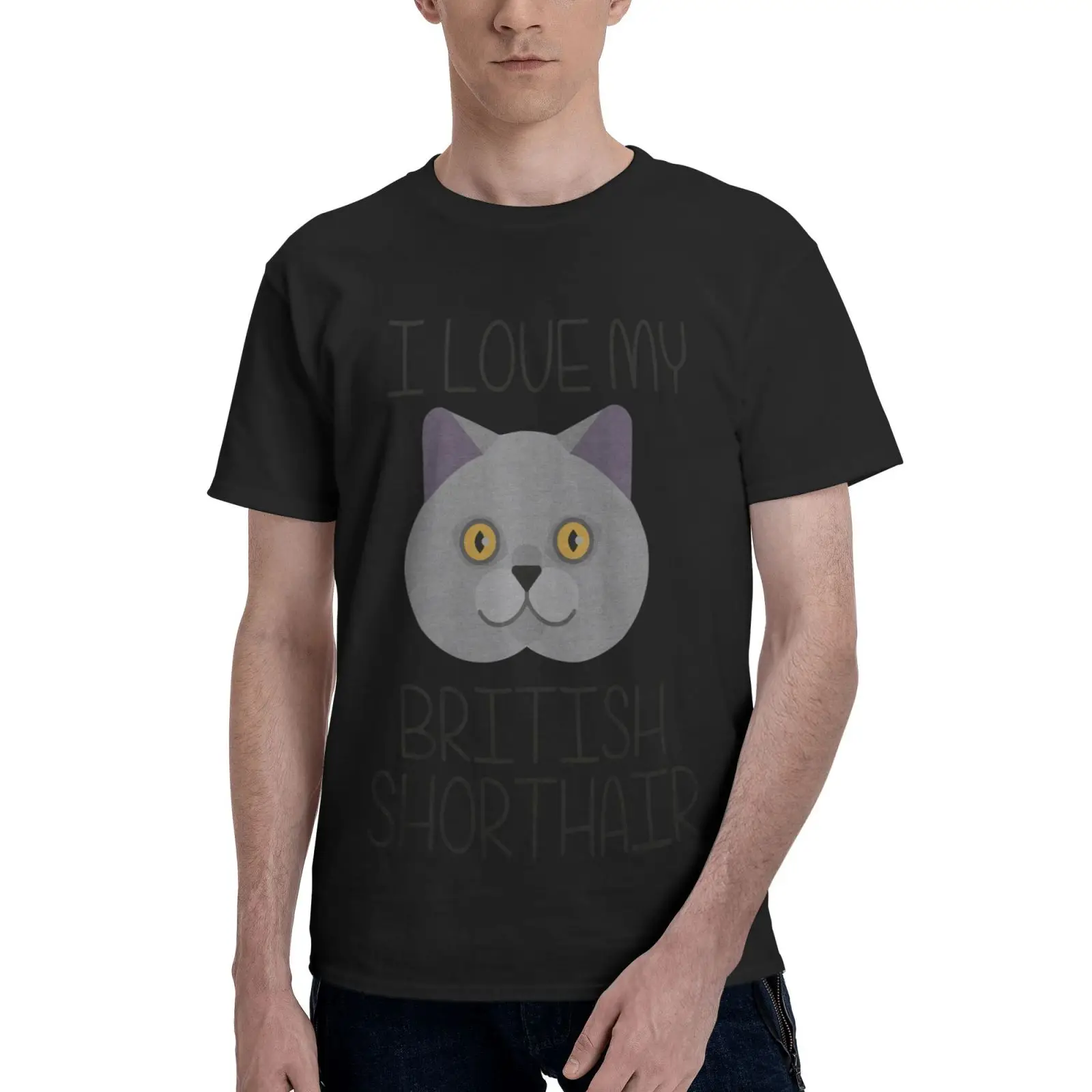 

Футболка оверсайз с надписью «I Love My British Short thair Cat»