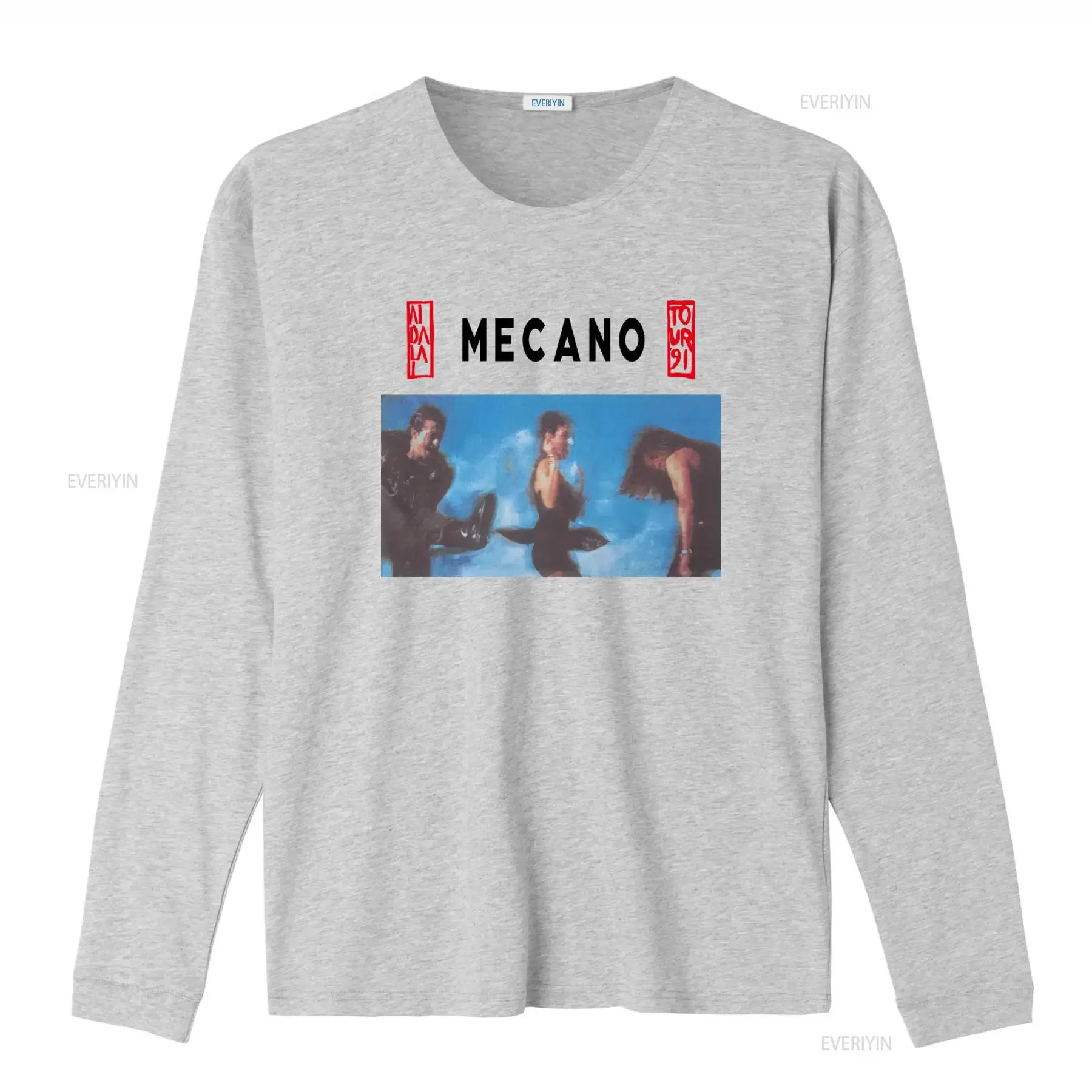 Фото Винтажная футболка Mecano в стиле испанской поп-музыки и син-т-вейв, с эффектом потертости, удобная, в стиле стритвир, мягкая, модная, универсальная. №4