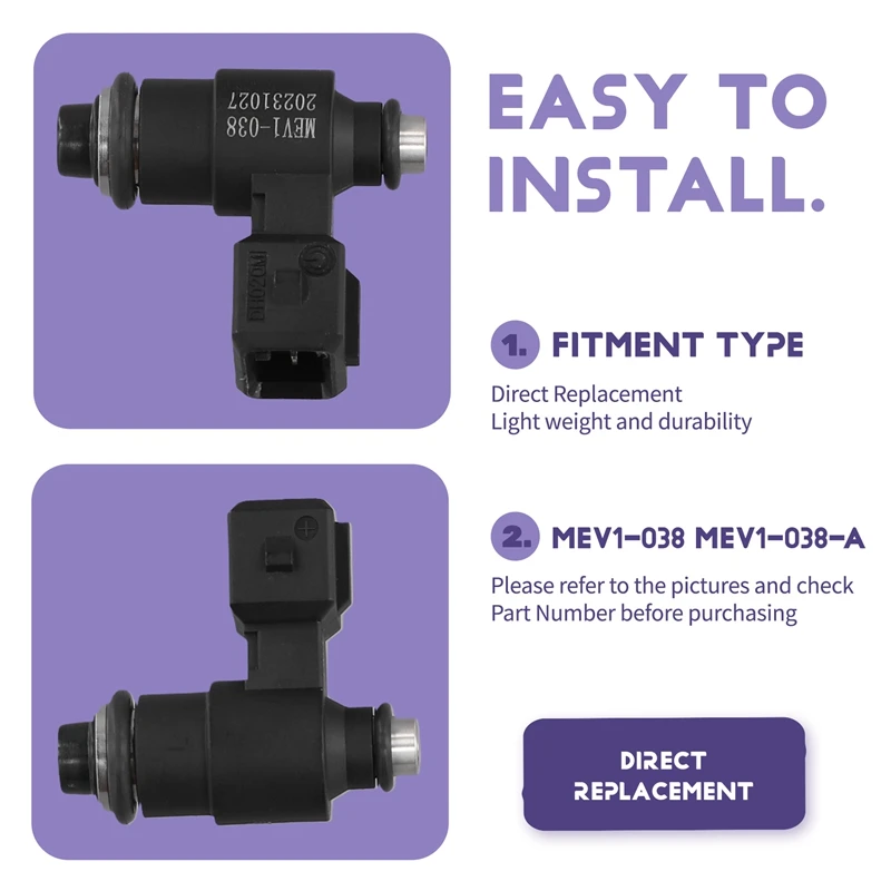 MEV1-038 MEV1-038-A Форсунка топливной форсунки мотоцикла с одним отверстием для 70CC-90CC