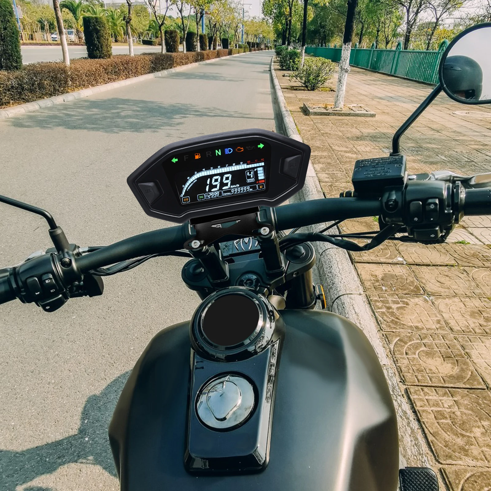 Мотоцикл Универсальный ЖК цифровой Подсветка одометр спидометр с об/мин