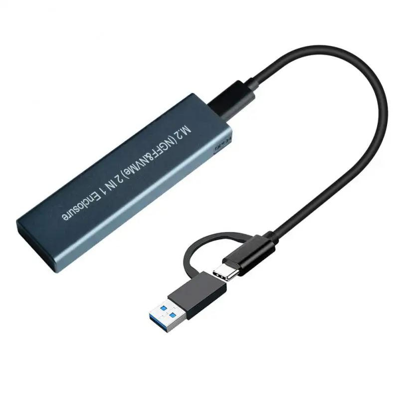 M.2 NVME PCIe NGFF SATA M2 SSD Adapter M.2 To USB 3.1 SSD Case Dual Protocol For 2230 2242 2260 2280 NVMe/SATA M.2 SSD Enclosure