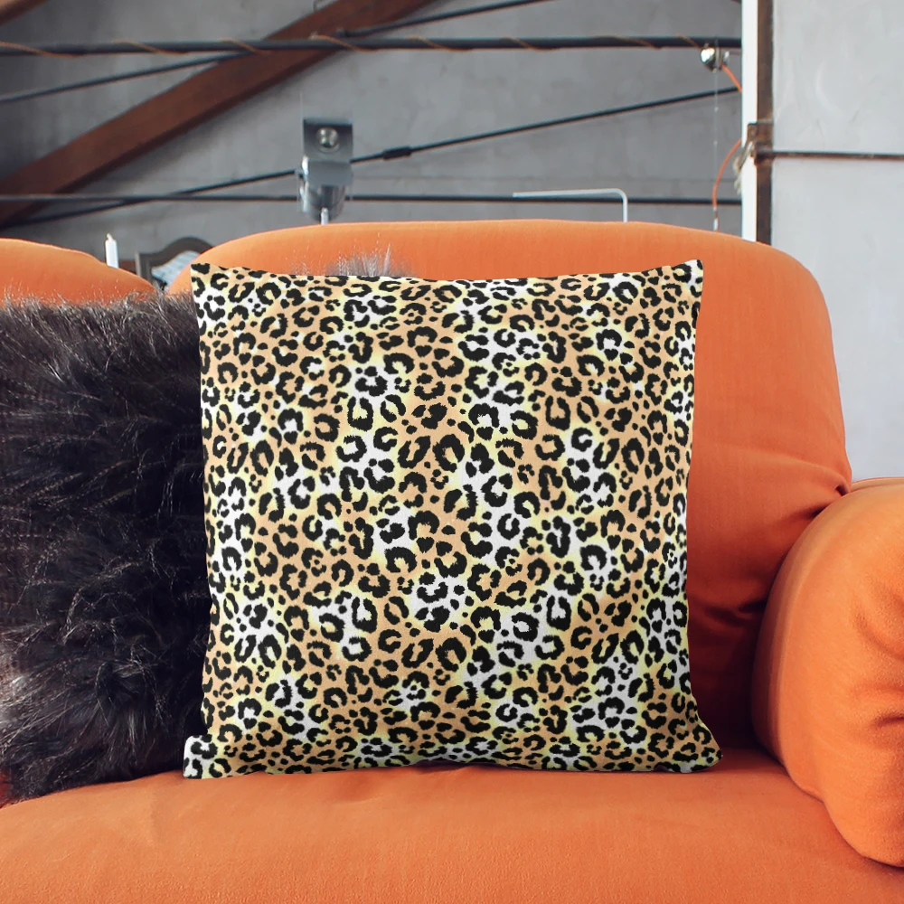 

Fashion Leopard Print Pillow Case 45x45cm Home Party Sofa Bedside Cushion Cover Decorative Body Throw Short Plush Pillowcase