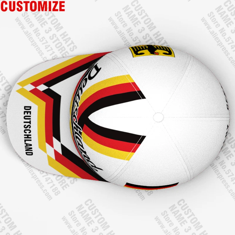 Немецкие бейсболки y с бесплатным 3d именем или номером головные уборы логотипом