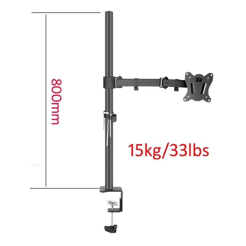 

800mm DL-T902-180 Desktop Stand Full Motion 360 Degree steel Monitor Holder 10"-27" clamp base Monitor Mount Arm Load