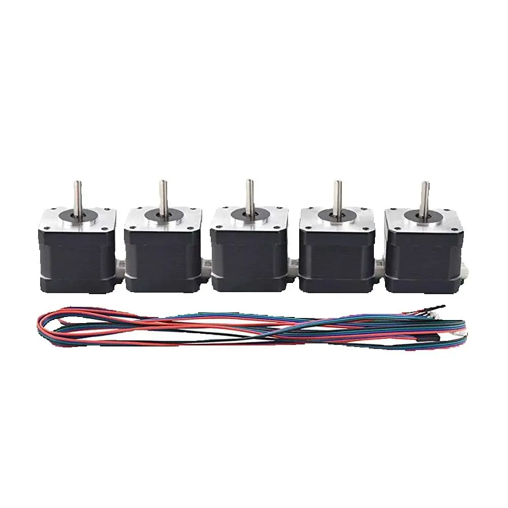 5 шт. Nema 17 шаговый двигатель 42 двигатель 37,5 мм двигатель Nema17 1,7A двигатель 4-выводной для 3D-принтера с ЧПУ