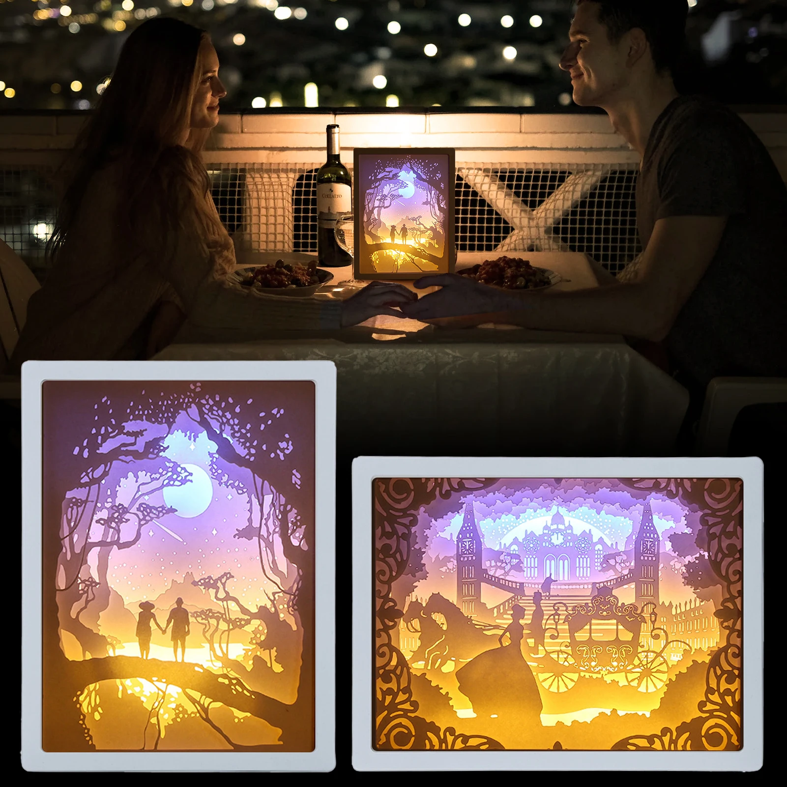 

Новинка, ночсветильник, атмосферная лампа с 3D нарезкой бумаги, светильник щение с нарезкой бумаги, художественная декоративная лампа для го...