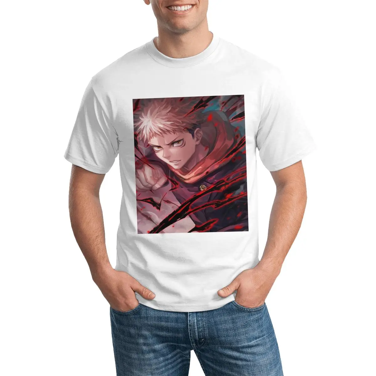 

Yuji Itadori Jujutsu Kaisen футболка аниме модная футболка с вырезом лодочкой повседневные футболки с принтом