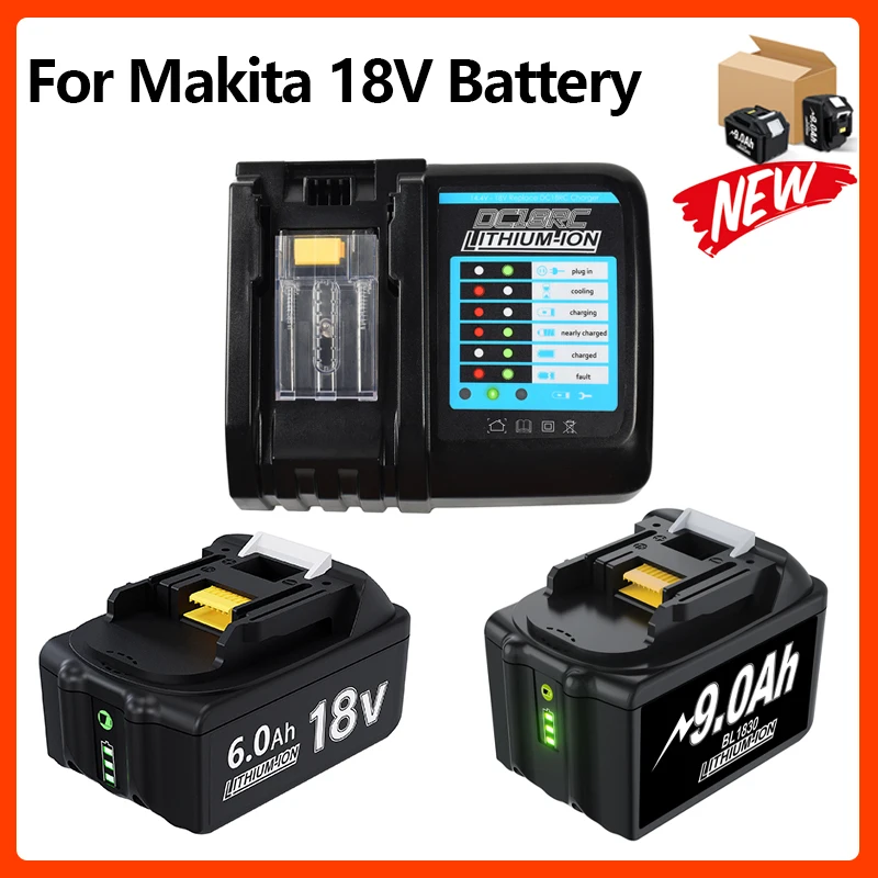 

Suitable For Original Makita 18V Battery Replacement BL1860 BL1850 BL1840 BL1830 BL1820 3.0AH 6.0AH 9.0AH Cordless Power Tools.