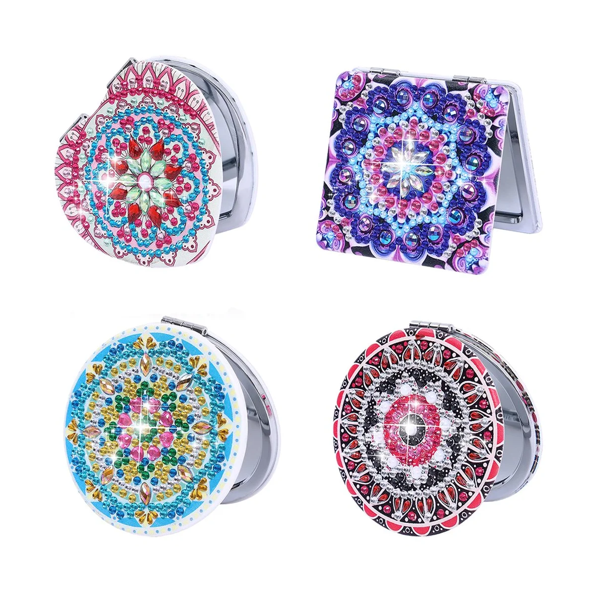 

4Pcs Mirror DIY Pocket Mirror Portable Magnifying Folding Mirror for Women Girls