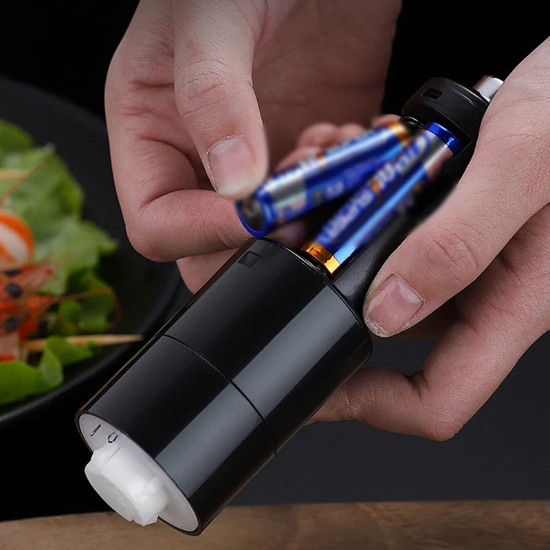 ABHG Electric Automatic Pepper Salt Mill Spice Grinder Kitchen Tools Accessories Seasoning Bottle