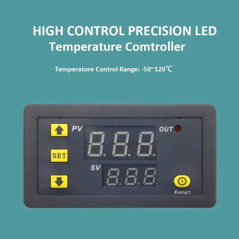 AC110 220V Probe Line 20A Digital Temperature Control LED Display Thermostat With Heat/Cooling Control Instrument