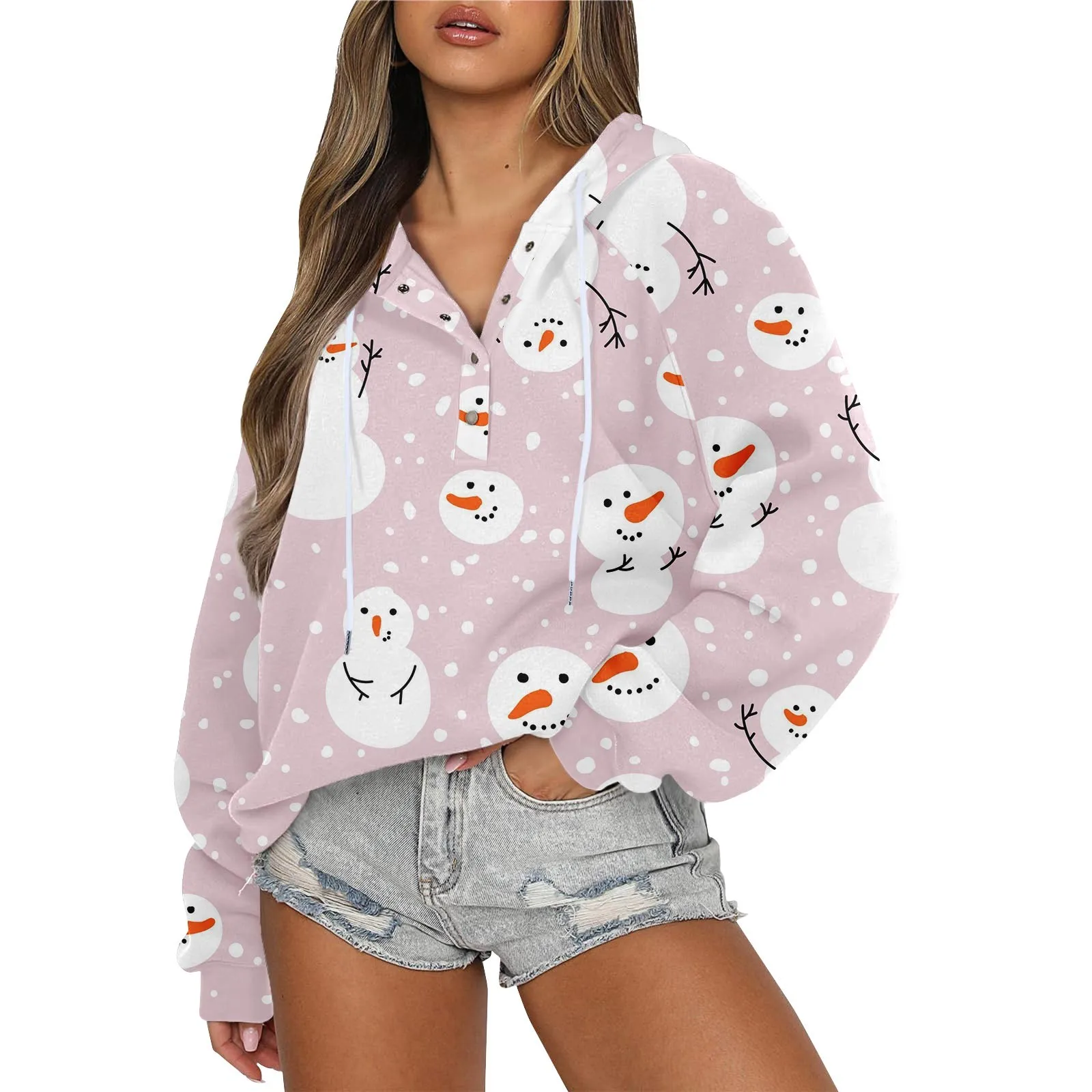 

Осенне-зимняя женская толстовка с капюшоном, модная Свободная Повседневная Рождественская Толстовка с длинным рукавом и принтом, толстовка с капюшоном, Толстовки, Толстовки