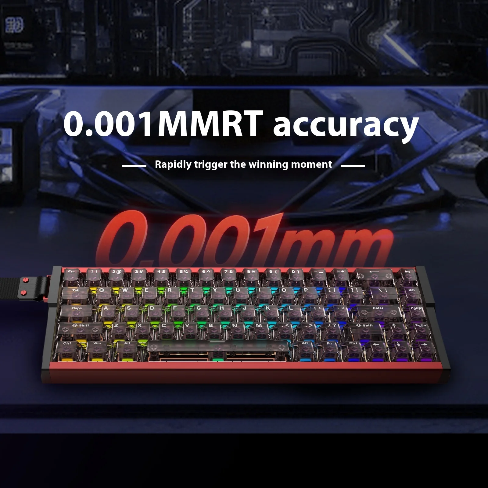 Фото Irok MG68 ACE клавиатура с магнитным переключателем, проводная алюминиевая механическая клавиатура, 8000 Гц RT0,001 мм, игровая клавиатура, аксессуары для ПК №3