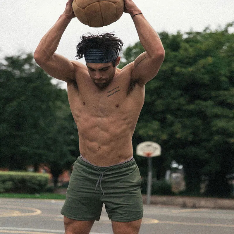 Шорты мужские спортивные быстросохнущие 2 в 1 камуфляжные