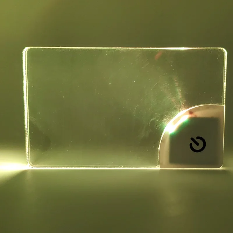 

Exhibition Meeting Promotion Message Light up LED Acrylic Business Card Customize Printing Laser Engrave Business Cards Design