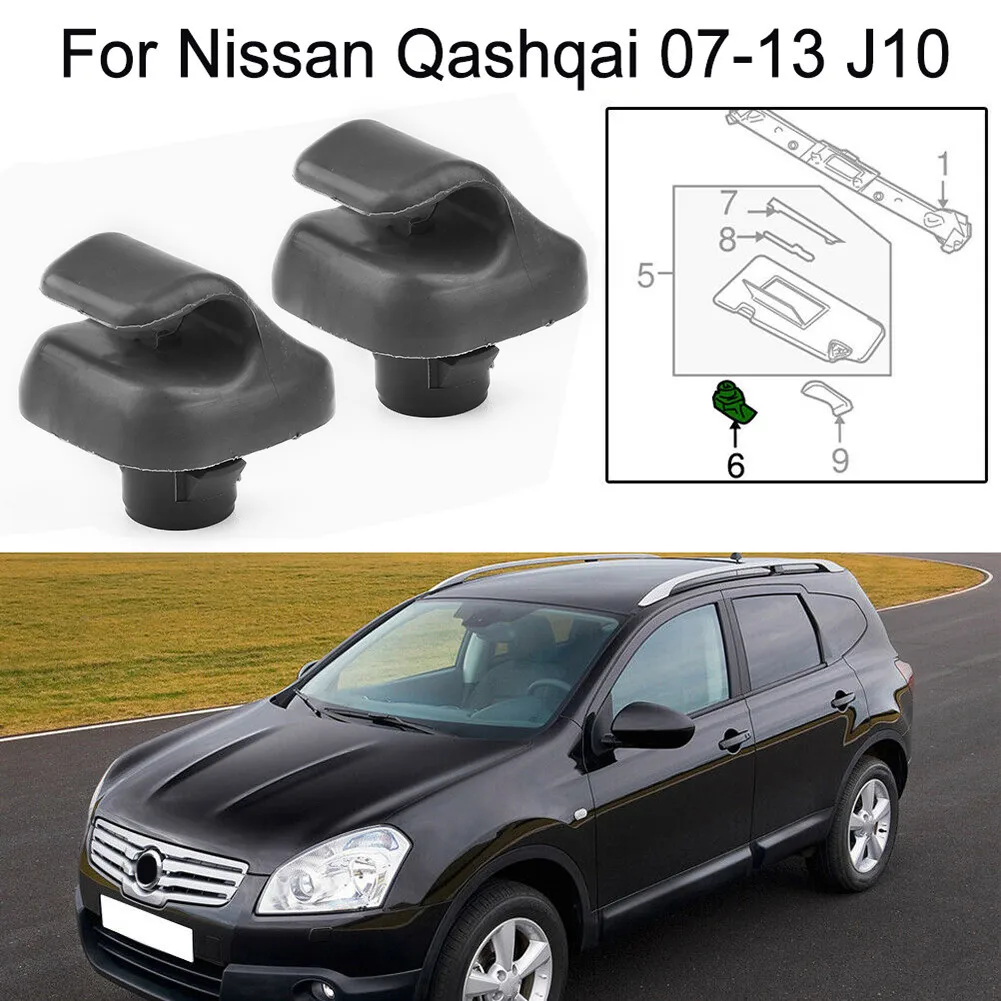 A Pair Sun Visor Clips Fastener Support Clip Removal For Nissan Qashqai 07-13 J10 Decorate Solar Panel Snap Fastener