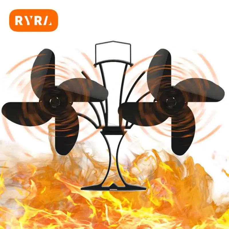 

Heater Fan Household Eco-fan Quiet Mini Winter Warm Home Log Wood Burner Home Accessories Stove Fan 5/8 Blade Fireplace Fan