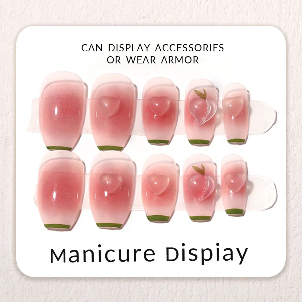 

Navolution 20Pcs/Set Glitter decoration DIY Manicure Wearable Fake Nails press on Detachable Finished Fingernails