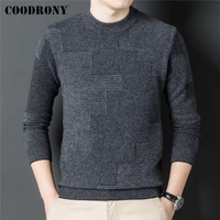 coodrony brand o neck solid color sweater men clothing autumn winter new arrival 100 pure merino wool thick warm pullover z3029