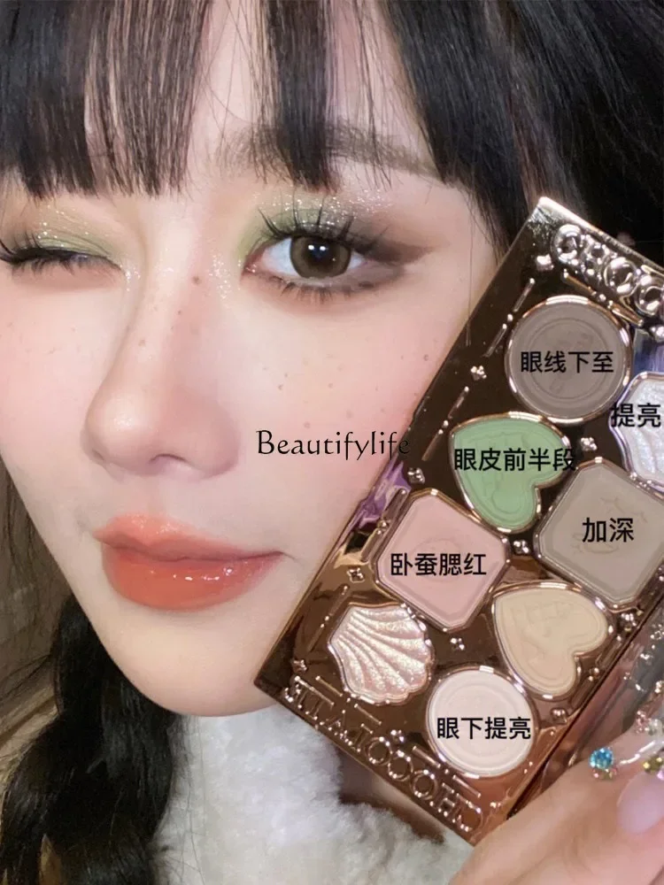 Цветок знания шоколад диск для теней восемь цветов земли цвет зеленый матовый