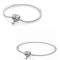 authentic 925 sterling silver moments butterfly clasp snake chain bracelet bangle fit bead charm diy fashion jewelry