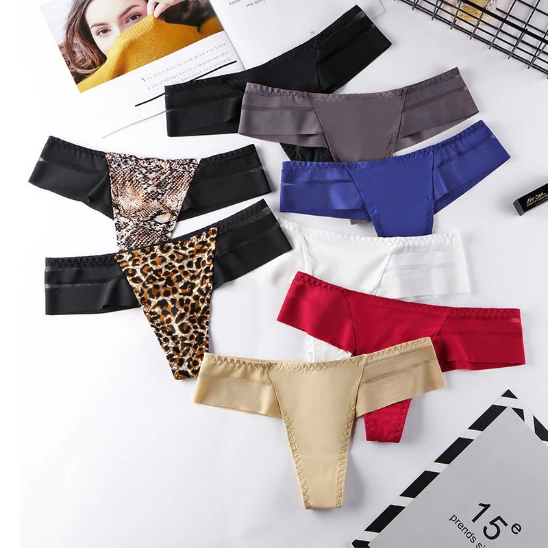 

6 шт./Лот Новые Модные женские трусики нижнее белье женские сексуальные леопардовые стринги женские бесшовные трусы из вискозы