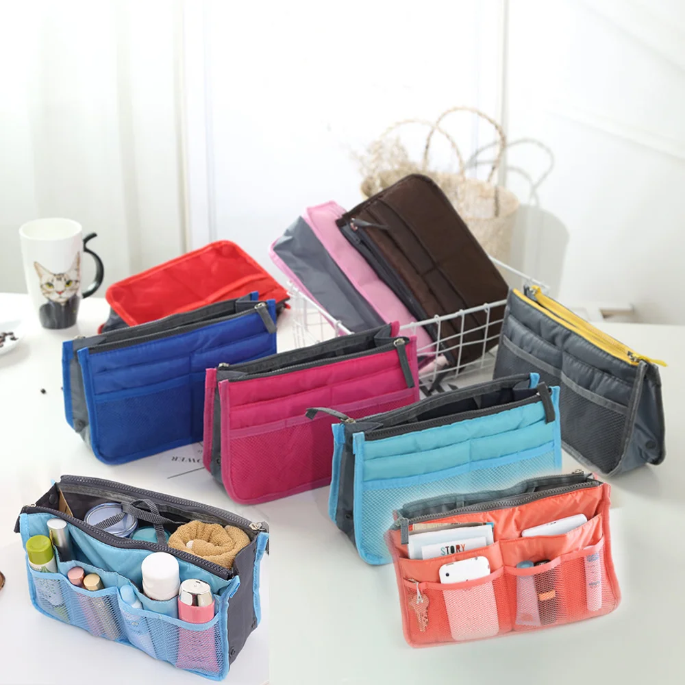 

Organizer Handbag Hot Sale Fashion Women Travel Insert Organizer Insert Bag Purse Large Liner Lady Makeup Cosmetic Bag Tot