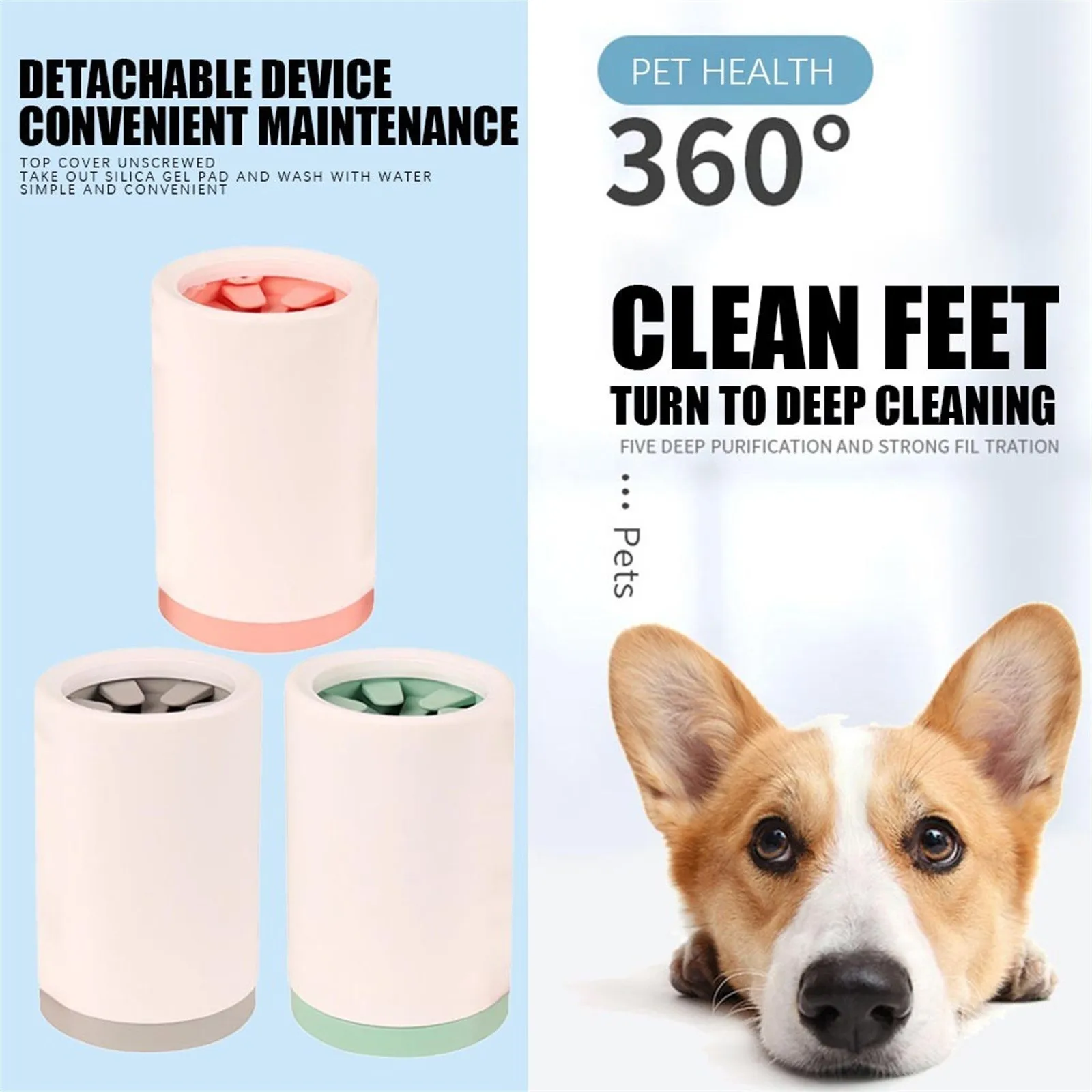 

Мягкие силиконовые расчески для собак, портативное уличное полотенце для домашних животных, щетка для мытья лап, ведро для быстрой мытья но...