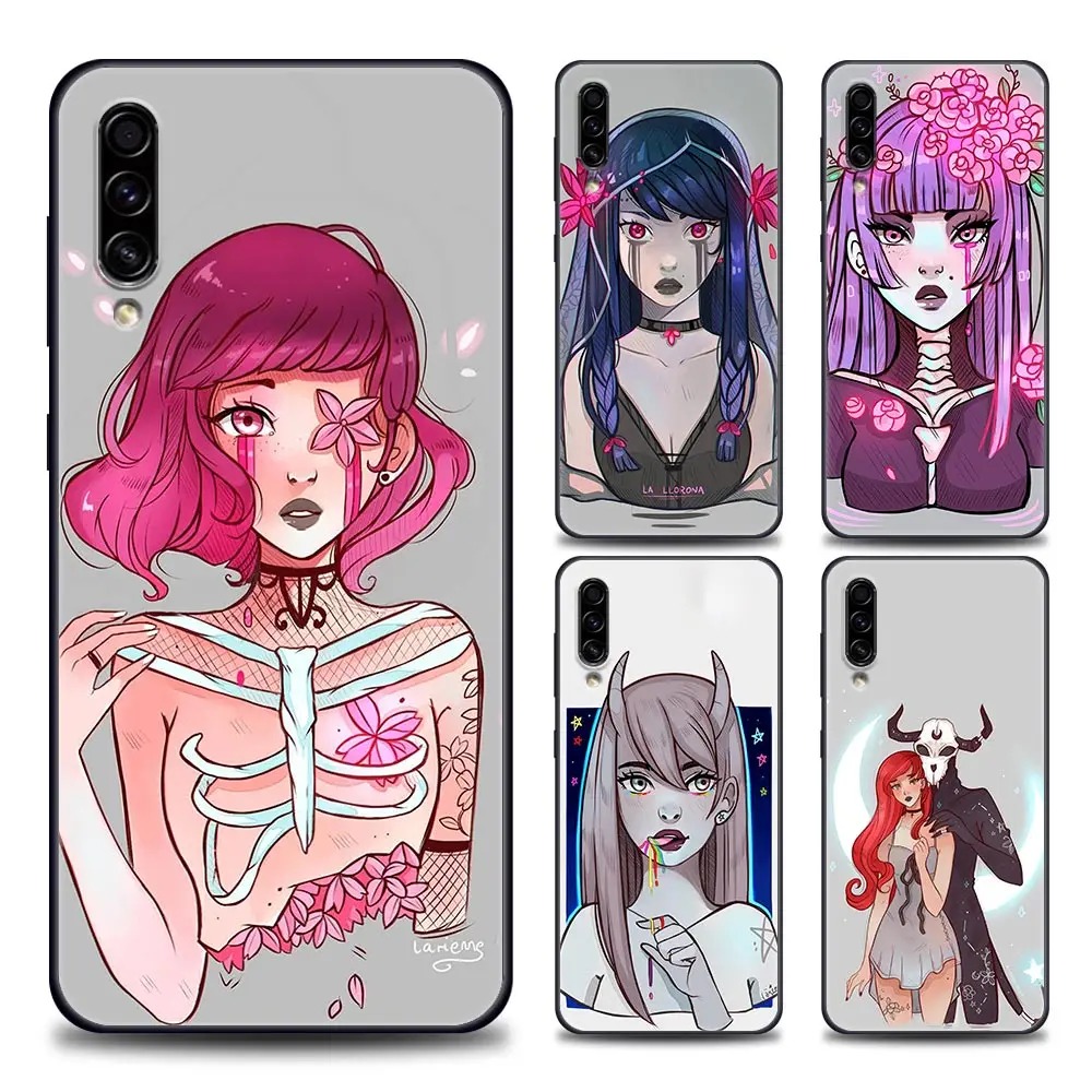 

Phone Case for Samsung A10 e S A20 A30 A30s A40 A50 A60 A70 A80 A90 5G A7 A8 2018 Soft Silicone Devil Demon Larienne Art