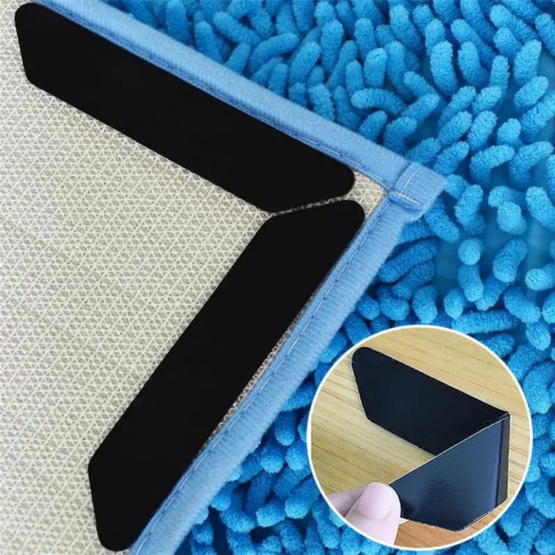 

8Pcs/set Triangle Washable Reusable Rug Gripper Anti-skid Rubber Mat Non Slip Patch Tape For Tile Floors Carpets Corners Pad