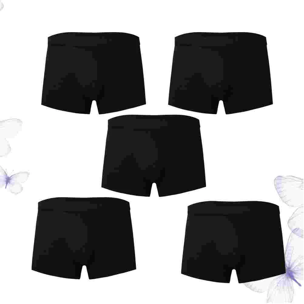 5pcs Cotton Man Briefs Stretchy Breathable Briefs Shorts Underpants Size L (Red)