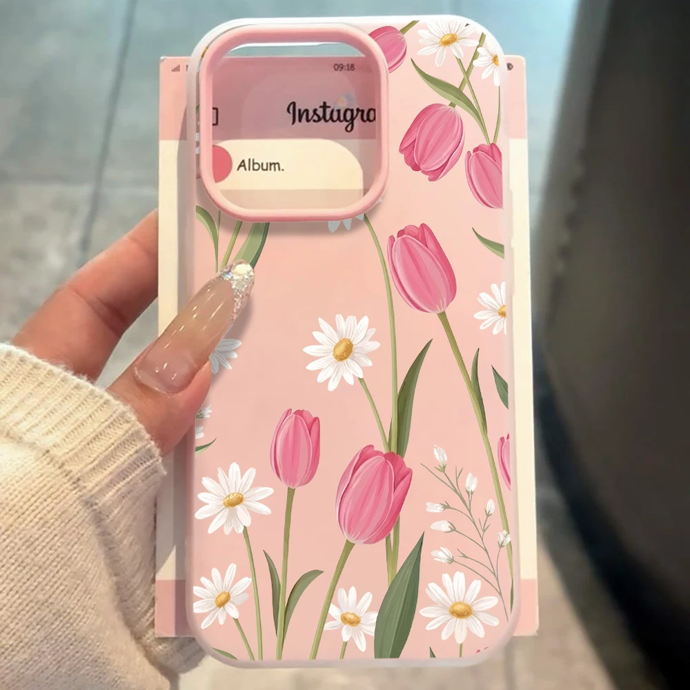 Чехол для телефона из розового силикона White Daisy Bumper Pink Jelly для Xiaomi Redmi Note 14 Pro, Note 13, 12, 11 Pro 5G, 15C, 14C, мягкий силиконовый чехол (art.: 3920dbaa291d5) - 3920dbaa291d5