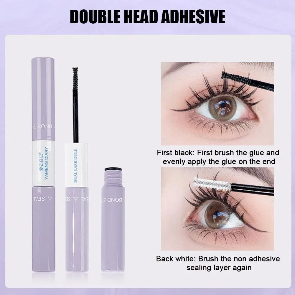 

Double Head Black Eyelash Glue Mascara Lasting Bond Seal Eyelash Clear Coating Raincoat Strong Hold Waterproof Quick Dry Makeup