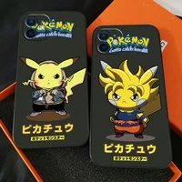 cartoon pikachu phone case for funda iphone 13 11 pro max 12 mini x xr xs max 6 6s 7 8 plus silicone cover coque soft etui