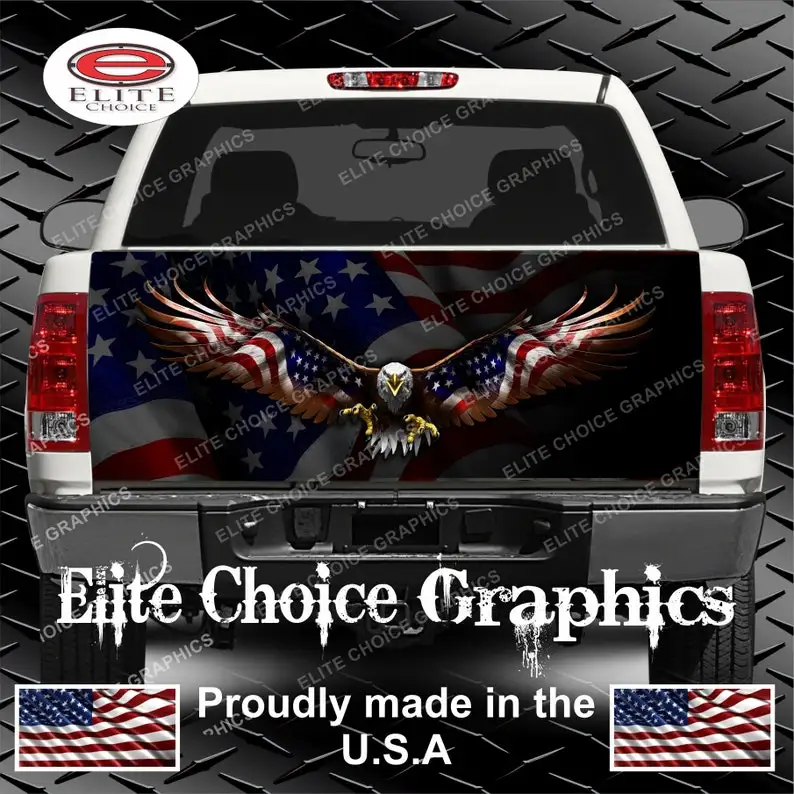 

Патриотический американский флаг, Орел, грузовик, задняя дверь, виниловая графическая наклейка, наклейка
