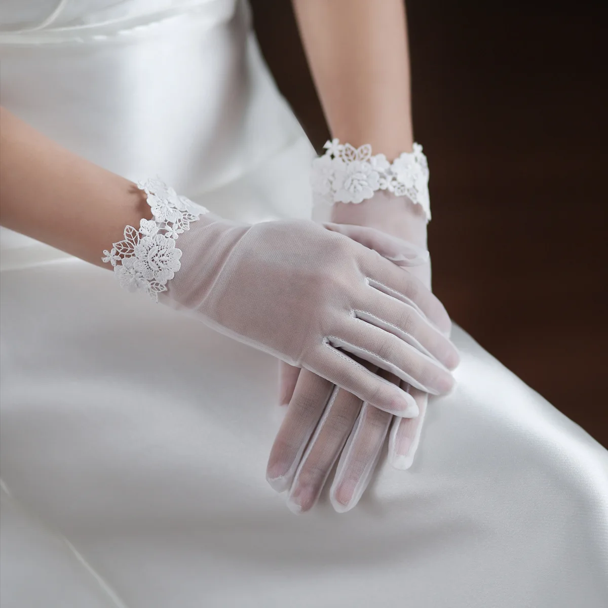 

White Gloves for Girls Woman Wedding Glove Brides Photography Dresses Evening Dress Bride Accesories Mittens Bridesmaid Women's